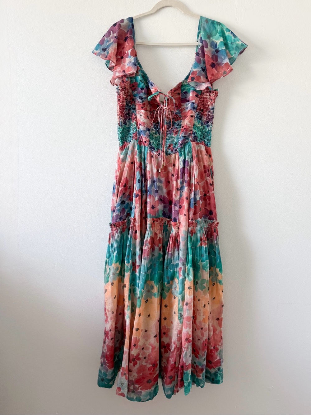 NWT Free People Sunshine Maxi Dress in Soft Tropic Combo Size Large MSRP $298 - Picture 7 of 12